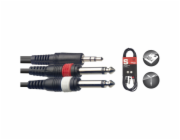 Stagg SYC1/MPS2P E, kabel mini stereo JACK/2x JACK, 1m