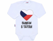 Body s potiskem New Baby Fandím s tátou bílé