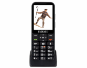 EVOLVEO EasyPhone LT, mobilní telefon pro seniory s nabíjecím stojánkem, černá