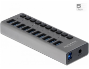 Delock USB HUB DELOCK Externí SuperSpeed USB Hub s 10 porty + Schalter