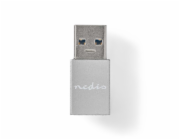 Nedis CCGB60925GY - USB-C Adaptér| USB 3.2 Gen 1 | USB-A Zástrčka | USB-C™ Zásuvka | 5 Gbps | Kulatý | Poniklované 