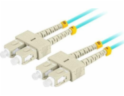 LANBERG optický patch cord MM SC/UPC-SC/UPC duplex 5m LSZH OM3 50/125 průměr 3mm, barva cyan  