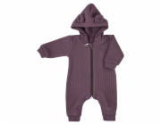 Kojenecký overal s kapucí a oušky Koala Pure purple Vel.62 (3-6m)