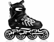 Spokey KHAN Kolečkové brusle, černo-bílé, ABEC7 Carbon, vel. 31-34