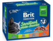 BRIT Premium Cat Sterilised Plate - mokré krmivo pro kočky - 12x100g