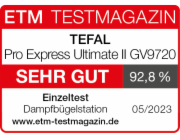 Tefal Pro Express Ultimate II GV9720, Dampfbügelstation