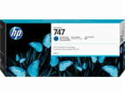 HP inkoustová kazeta P2V85A, HP 747, chromatická azurová, 300ml