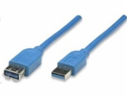 MANHATTAN Kabel USB 3.0 A-A prodlužovací 1m, modrý