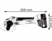 BOSCH GWS 18V-10, akumulátorová úhlová bruska, 9.000 ot/min, 125 mm