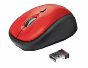 TRUST Myš Yvi Wireless Mouse - red, červená, USB, bezdrátová