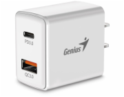 GENIUS nabíječka PD-20AC, 20W, rychlé nabíjení, USB-C PD3.0, USB-A QC3.0, bílá