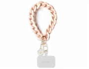 Guess Wrist Chain 4G Charm Strap Acrylic Pink Extrémně stylové a funkční, poutko, které je skvělým doplňkem pro váš telefon.