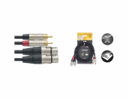 Stagg NTC3CMXFR, kabel 2x RCA samec - 2x XLR samice, 3m