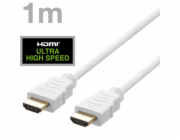 DELTACO Kabel HDMI 2.1 M/M 1m, 8K Ultra High, bílý