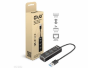 Club3D Rozbočovač, USB-A 3.2 Gen1 na 3x USB 3.1, Gigabit Ethernet