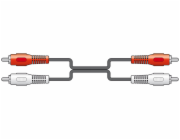 AV:link kabel 2x RCA samec - 2x RCA samec, 10m