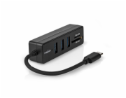 Nedis CCGB64785WT01 - USB hub| 1x USB-C™ | 1x USB-C™ / 2x USB 2.0 A Female | 3 Porty port(s) | Napájení z USB