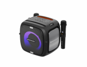 C-TECH repro Impressio Qubis, Party reproduktor, 80W, Bluetooth, SD, USB, AUX, 2x mikrofon