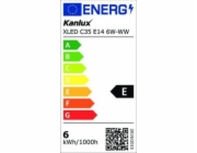 Kanlux LED FILAMENT XLED žárovka C35 E14 6W-WW 806lm 2700K teplá barva 35272