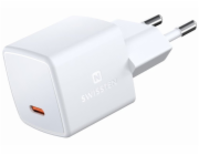 Swissten Síťový Adaptér GaN USB-C 33W PD mini 3x3x3 cm Bilý