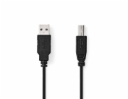 Nedis CCGL60100BK20 USB 2.0, USB-A Zástrčka - USB-B Zástrčka, 2m, černý NEDIS kabel USB 2.0/ zástrčka USB-A - zástrčka USB-B/ k tiskárně apod./ černý/ bulk/ 2m