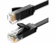 Ugreen UGREEN Ethernet RJ45 plochý síťový kabel, Cat.6, UTP, 8m (černý)