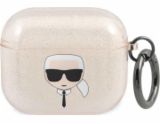 Karl Lagerfeld pouzdro Karl Lagerfeld KLA3UKHGD kryt Apple AirPods 3 zlato/zlatý Glitter Karl`s Head