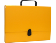 Kancelářské potřeby KANCELÁŘSKÉ PRODUKTY skládací krabice, PP, A4/5cm, s madlem a zámkem, žlutá