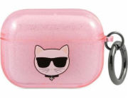 Karl Lagerfeld Case Karl Lagerfeld KLA3UCHGP kryt Apple AirPods 3 růžový/růžový Glitter Choupette