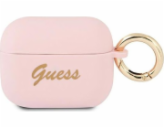 Guess Guess GUAPSSSI kryt AirPods Pro růžový/růžový silikonový Vintage Script