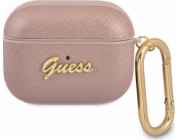 Guess Case Guess GUAPSASMP kryt Apple AirPods Pro růžový/růžový Saffiano Script Metal Collection