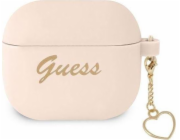 Pouzdro Guess Guess GUA3LSCHSP kryt Apple AirPods 3 růžový/růžový Silicon Charm Collection