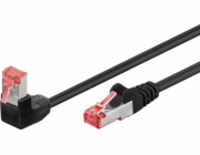 Goobay GOOBAY Patchcord S/FTP Kat. 6 Rovná / Úhlová 90 Černá 0,25 m