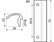 Madlo pro plastová okna a dveře 70x28x22 mm hliník bílé