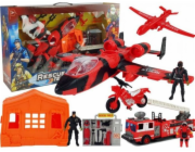 LEANToys Vehicle Set Hasičské letadlo 48 cm Příslušenství pro motorový stan hasičského auta