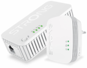 STRONG sada 2 adaptérů Powerline WF 1000 DUO MINI/ Powerline 1000 Mbit/s/ Wi-Fi 750 Mbit/s/ 1x LAN/ bílý