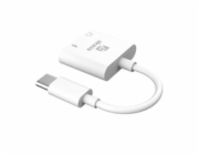 AKASA adaptér USB-C to 3.5mm Jack & PD 15W Nabíjecí port, bílá