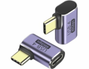 PremiumCord Adaptér USB-C na USB-C, USB 4.0, zahnutý 90°