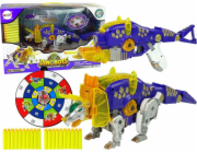 Leantoys Import Dinobots 2v1 Dinosaur Dart Gun Fialový Triceratops Shield