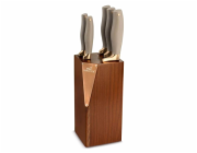 Blok na nože Lion Sabatier International, 668684 SEKI, dřevěný, blok na nože, + 5 nožů COPPER, borovice a bukové dřevo
