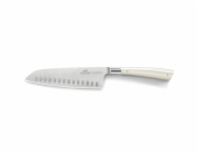 Kuchyňský nůž Lion Sabatier, 807881 Edonist Perle, Santoku nůž, čepel 18 cm z nerezové oceli, ABS rukojeť, plně kovaný, nerez nýty