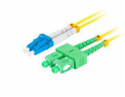 LANBERG optický patch cord SM LC/UPC-SC/APC duplex 2m LSZH G657A1 průměr 3mm žlutá