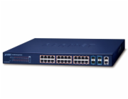 OPRAVENÉ - Planet SGS-5240-24P4X L2/L3 PoE switch, 24x 1GE, 4x 10G SFP+, PoE 802.3at 30/370W, stohování