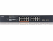 Zyxel XMG1915-18EP, 16-port 2.5GbE, 2 SFP+, 8 x PoE++ 180W  Smart Switch, hybird mode, standalone or NebulaFlex Cloud