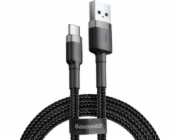 Baseus Cafule kabel USB kabel Odolný nylonový kabel USB / USB-C QC3.0 2A 3M černá šedá (CATKLF-UG1) univerzální