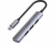 USB HUB Unitek UNITEK HUB USB-C 1XUSB-A 5 GBPS, 3XUSB-A 2.0 ALU