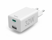 HAMA set: rychlá USB nabíječka USB-C PD/QC, USB-A, 32 W + kabel USB C-C 1 m