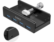 Orico ORICO ACTIVE DESKTOP USB HUB, 4XUSB-A 3.0, 5GBPS, ČERNÝ, HLINÍK