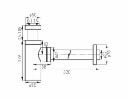Sifon Ferro S282G, 50 mm