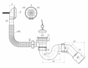 SIPHON VON E156 1 1/2 45 40X50 FLEXIBILNÍ HADICE